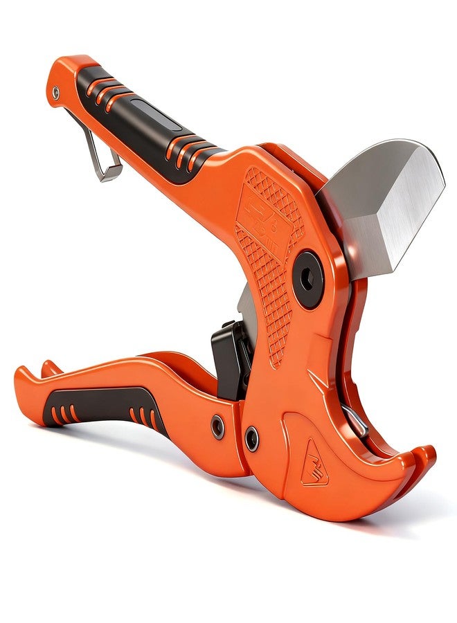 S2U Ratcheting PVC Pipe Cutter, Portable HAVC/Plumbing Tools Cuts Up to 1-1/4” PVC/CPVC/PEX PE/PP-R Pipe & Garden Hose, Ideal for DIY Projects/Home Repairs by homeowners/Plumbers/Electrician/Handyman - Image 1
